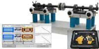 A computer screen and two images of a machine.