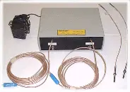A pair of wires connected to the back of a box.